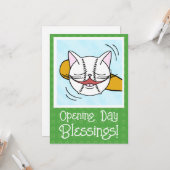 Cat Face Honkbal Openingsdag Zegeningen Kaart (Voorkant / Achterkant in situ)
