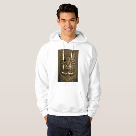 Cat Face Hoodie met aangepaste tekst – Cardigan St (Voorkant volledig)