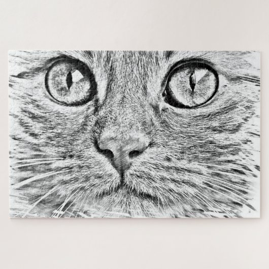 Cat Face Jigzaag Puzzle I Love Pets Legpuzzel (Horizontaal)
