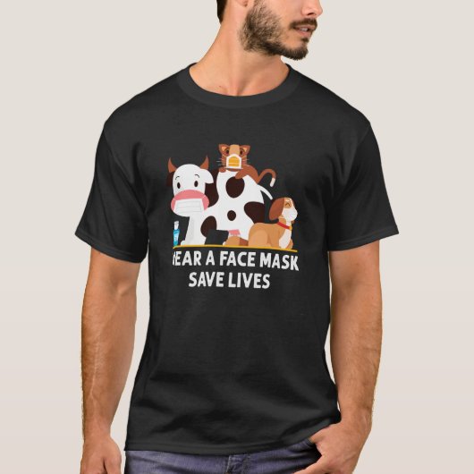 Cat Face Mask Dog Face Mask Cow Face Mask  Farmer T-shirt (Voorkant)