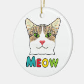 Cat Face Meow Keramisch Ornament (Links)