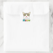 Cat Face Meow Ronde Sticker (Tas)