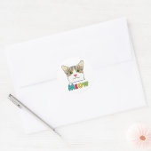Cat Face Meow Ronde Sticker (Envelop)