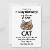 Cat Face My Alarm Clock Tabby Cat Birthday Kaart (Voorkant)