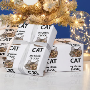 Cat Face My Alarm Clock Tabby Cat Cadeaupapier