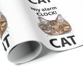 Cat Face My Alarm Clock Tabby Cat Cadeaupapier (Rol Hoek)