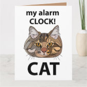 Cat Face My Alarm Clock Tabby Cat Kaart (Voorkant)