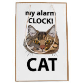 Cat Face My Alarm Clock Tabby Cat Medium Cadeauzakje (Voorkant)