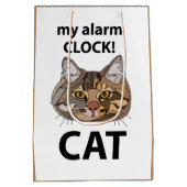 Cat Face My Alarm Clock Tabby Cat Medium Cadeauzakje (Achterkant)