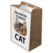 Cat Face My Alarm Clock Tabby Cat Medium Cadeauzakje (Achterkant Gekanteld)