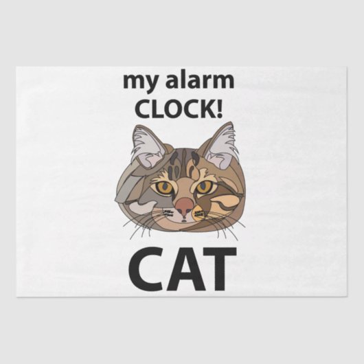 Cat Face My Alarm Clock Tabby Cat Tissuepapier (Voorkant)