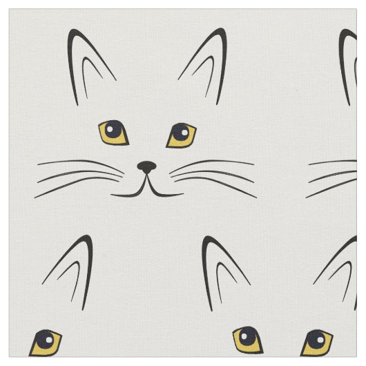 Cat Face Pattern Stof (Close Up)
