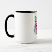 Cat Face Pink Glasses Bubble Gum Mok (Links)