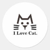 Cat-Face Ronde Sticker (Voorkant)