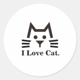 Cat-Face Ronde Sticker