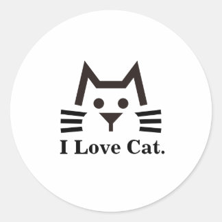 Cat-Face Ronde Sticker