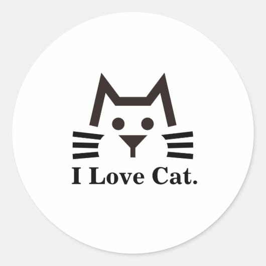 Cat-Face Ronde Sticker (Voorkant)