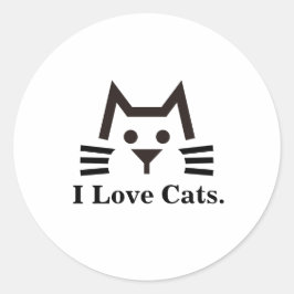 Cat-Face Ronde Sticker