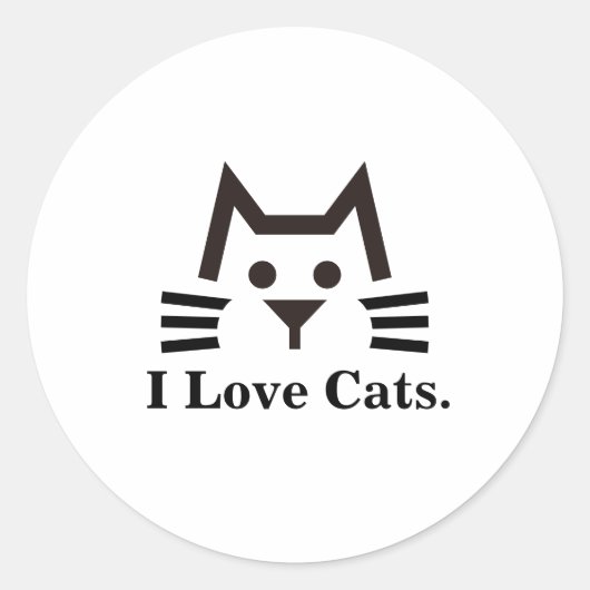 Cat-Face Ronde Sticker (Voorkant)