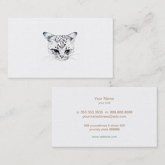 cat face visitekaartje (Voorkant / Achterkant)