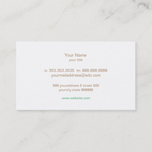 cat face visitekaartje (Achterkant)