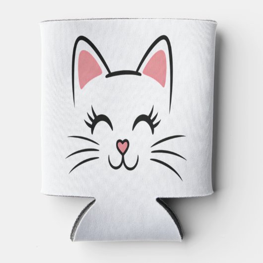 Cat Face Whiskers Print Liefde Halloween Blikjeskoeler (Voorkant)