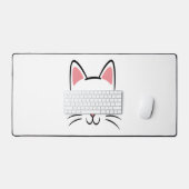 Cat Face Whiskers Print Liefde Halloween Bureaumat (Keyboard & Muis)