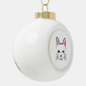 Cat Face Whiskers Print Liefde Halloween Keramische Bal Ornament (Links)