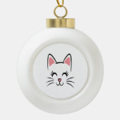 Cat Face Whiskers Print Liefde Halloween Keramische Bal Ornament (Voorkant)