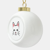 Cat Face Whiskers Print Liefde Halloween Keramische Bal Ornament (Rechts)