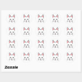 Cat Face Whiskers Print Liefde Halloween Ronde Sticker (Vel)