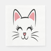 Cat Face Whiskers Print Liefde Halloween Servet (Voorkant)