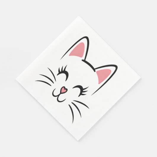 Cat Face Whiskers Print Liefde Halloween Servet (Hoek)