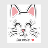 Cat Face Whiskers Print Liefde Halloween Sticker (Vel)