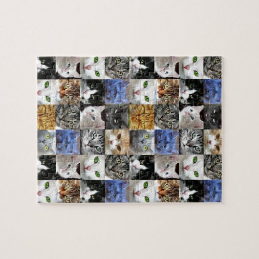 Cat Faces Collage Puzzel Legpuzzel (Horizontaal)