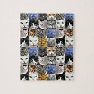 Cat Faces Collage Puzzel Legpuzzel