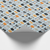 Cat Faces Patroon | Cool Kitty Cat Lover's Cadeaupapier (Hoek)