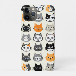 Cat Faces Patroon Cool Kitty Cat Lover's Case-Mate iPhone Case