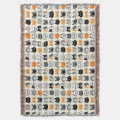 Cat Faces Patroon | Cool Kitty Cat Lover's Deken (Voorkant Verticaal)