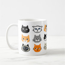 Cat Faces Patroon | Cool Kitty Cat Lover's
