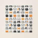 Cat Faces Patroon | Cool Kitty Cat Lover's Sjaal<br><div class="desc">Een vun feline Mode Accessoire. Kattentekeningen omvatten katten met lange adem en met korte afstanden. Siamese,  zwarte katten,  mustachkat,  calico,  gestreepte grijze en witte katten en tafelkatten. Deze originele sjaal maakt een speciaal cadeau voor kattenmoeders.</div>