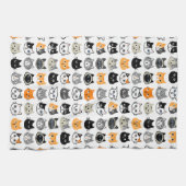 Cat Faces Patroon | Cool Kitty Cat Lover's Theedoek (Horizontaal)