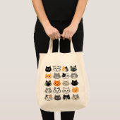 Cat Faces Patroon | Cool Kitty Cat Lover's Tote Bag (Voorkant (product))