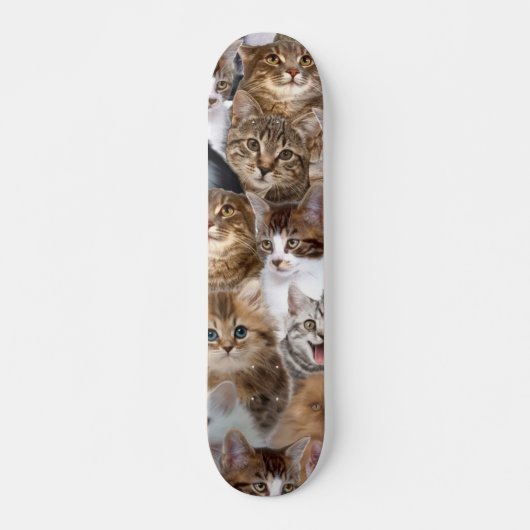 Cat Faces Patroon Persoonlijk Skateboard (Voorkant)
