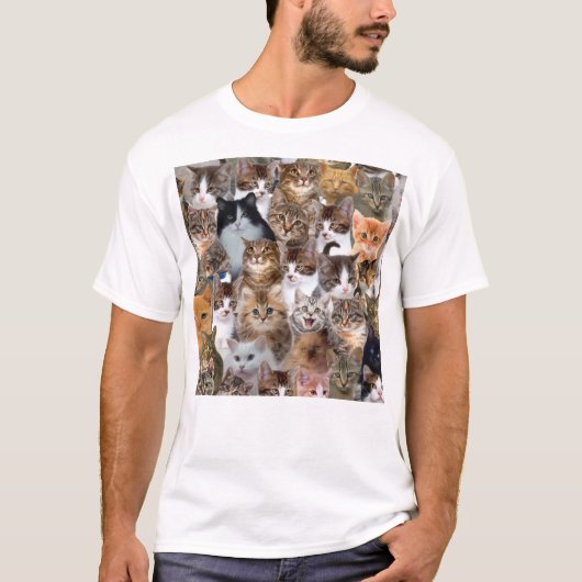 Cat Faces Patroon T-shirt (Voorkant)