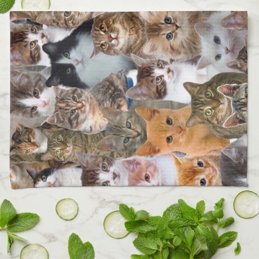 Cat Faces Patroon Theedoek (Gevouwen)