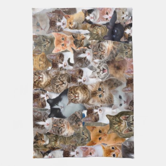 Cat Faces Patroon Theedoek (Verticaal)