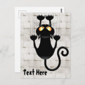 Cat Falling neergehaald leuke tekenfilm Briefkaart (Voorkant / Achterkant)