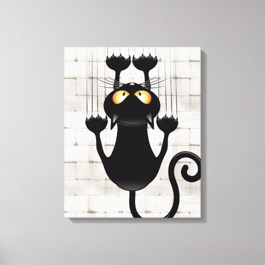 Cat Falling neergehaald leuke tekenfilm Canvas Afdruk (Voorkant)