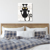 Cat Falling neergehaald leuke tekenfilm Canvas Afdruk (Insitu (Slaapkamer))